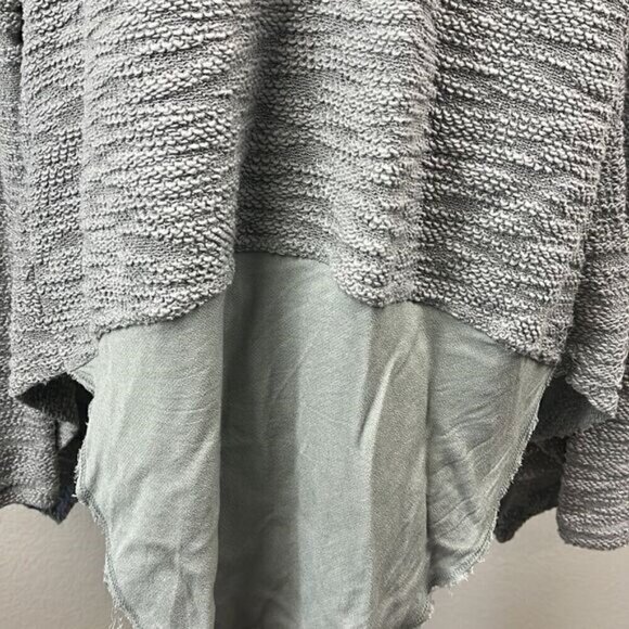 XCVI Cardigan Sweater Silver Waterfall Open Front Long Sleeve Cotton Layered XS - Picture 7 of 12